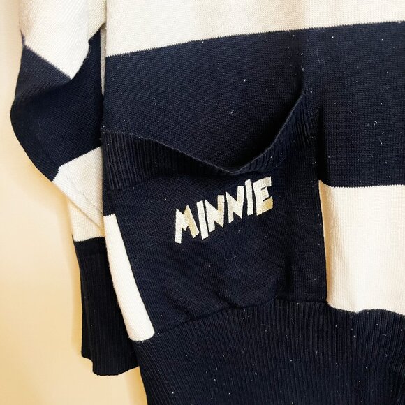 Disney Retro Minnie Mouse Black Cream Striped Vintage Style Cardigan Size XXL - Picture 4 of 4